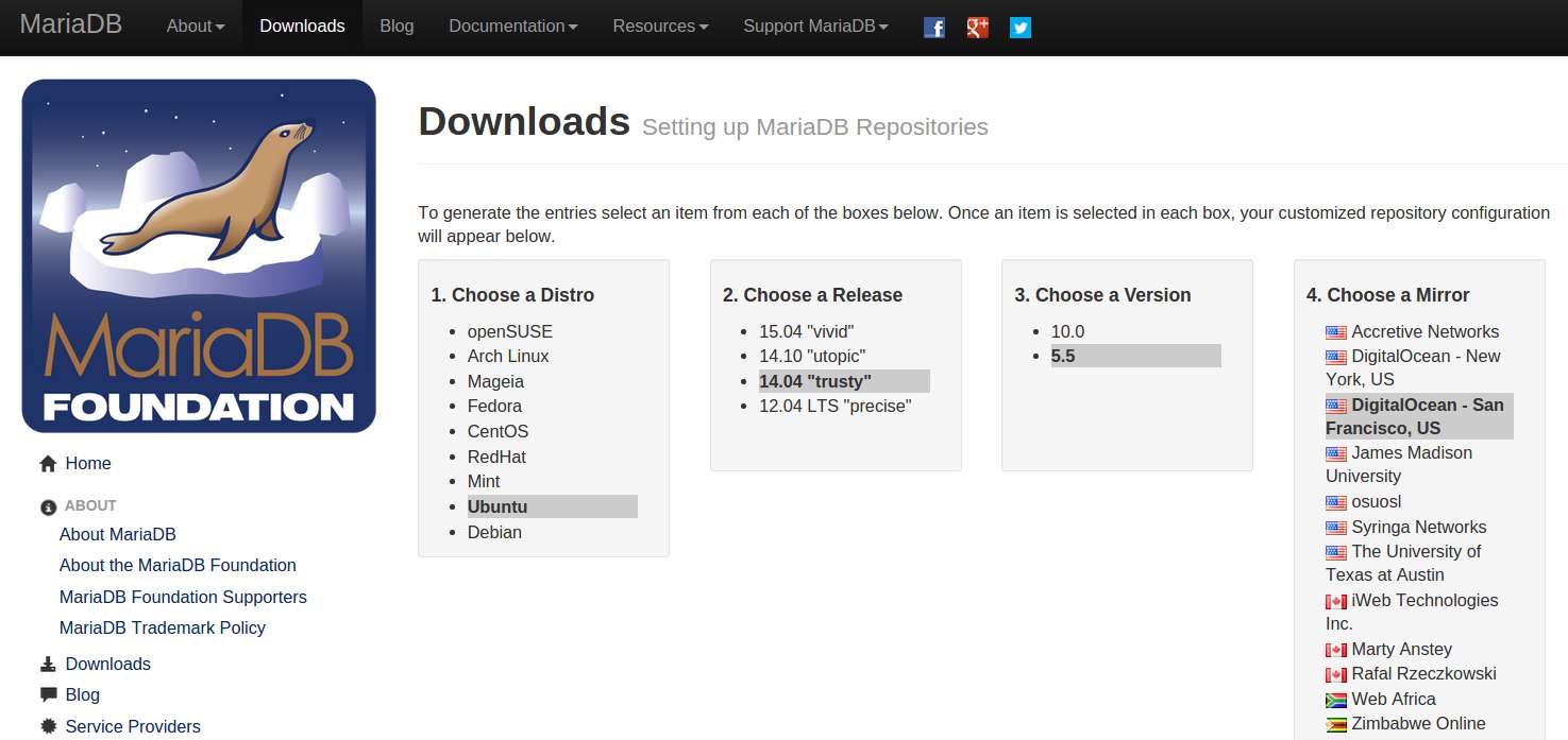 MySQL to MariaDB: MariaDB download page